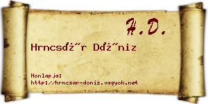 Hrncsár Döniz névjegykártya